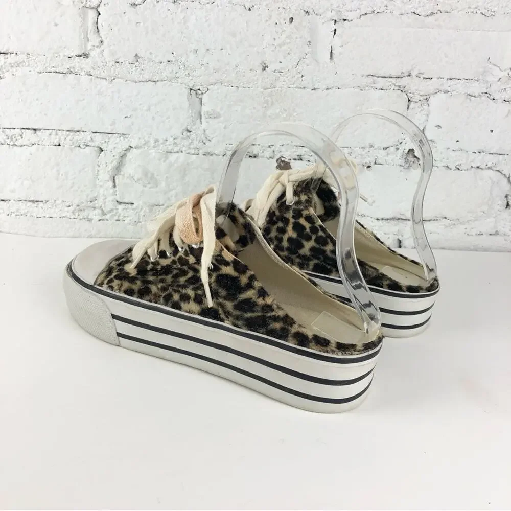 Vintage 90's No Boundaries Faux Fur Platform Slide Sneakers